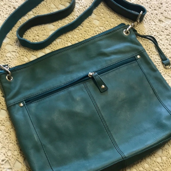 Soft Teal Fossil Crossbody Bag - Picture 3 of 11